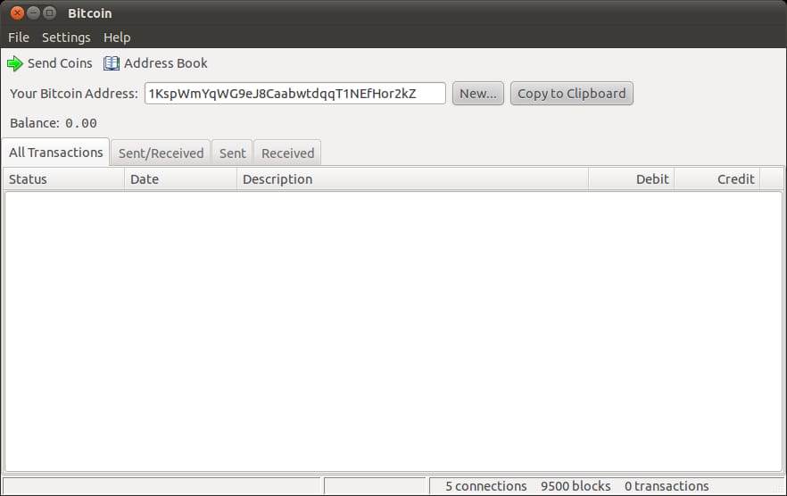Simple user interface for use of early BitCoin.